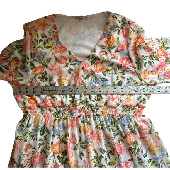 Harlow & Rose Floral Long-Sleeve V-Neck Dress Cottage Core Made In India Medium - Picture 8 of 10